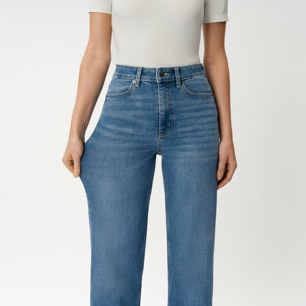 Luna | Vaqueros Wide Leg Elásticos Talle Alto