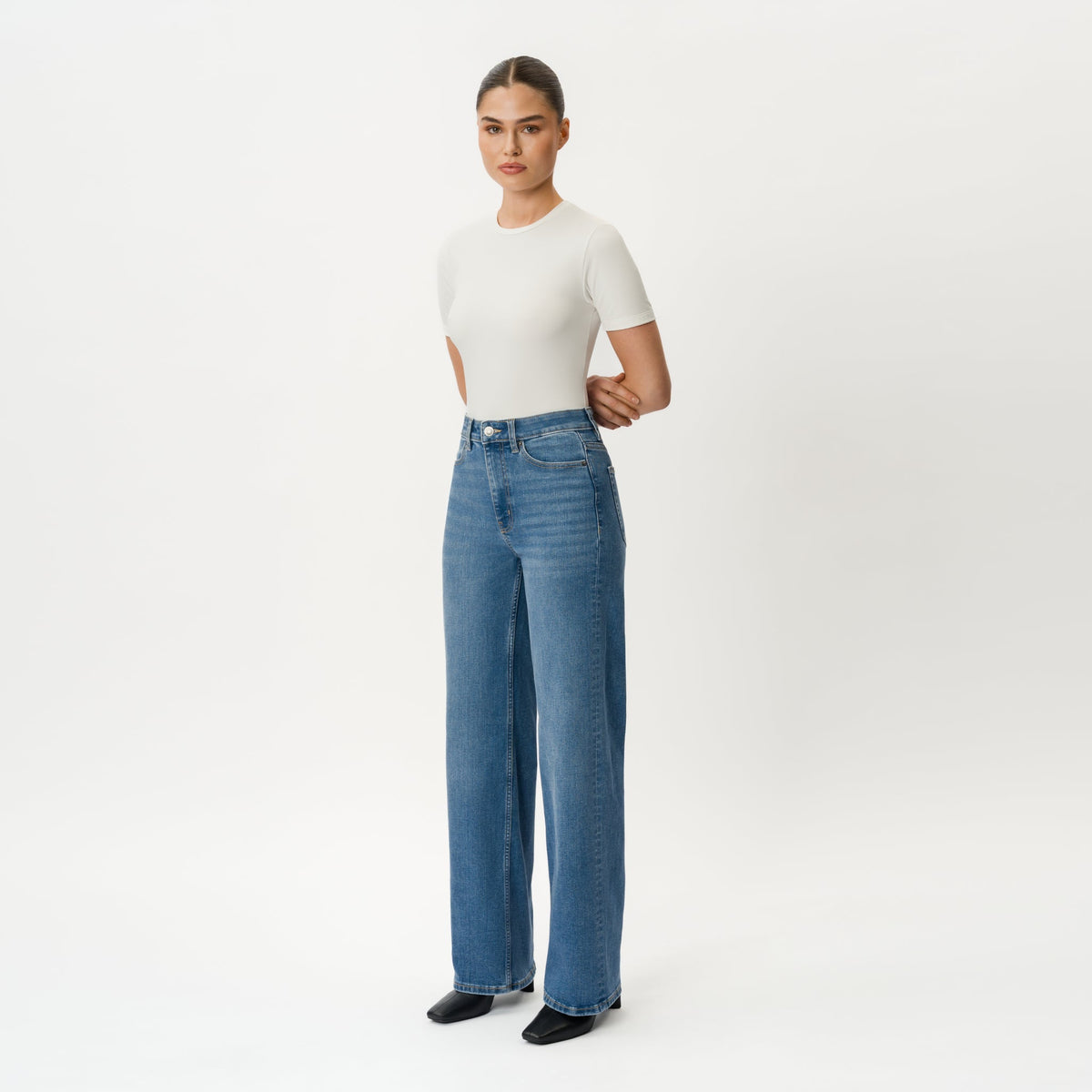 Luna | Vaqueros Wide Leg Elásticos Talle Alto