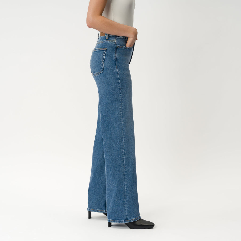 Luna | Vaqueros Wide Leg Elásticos Talle Alto