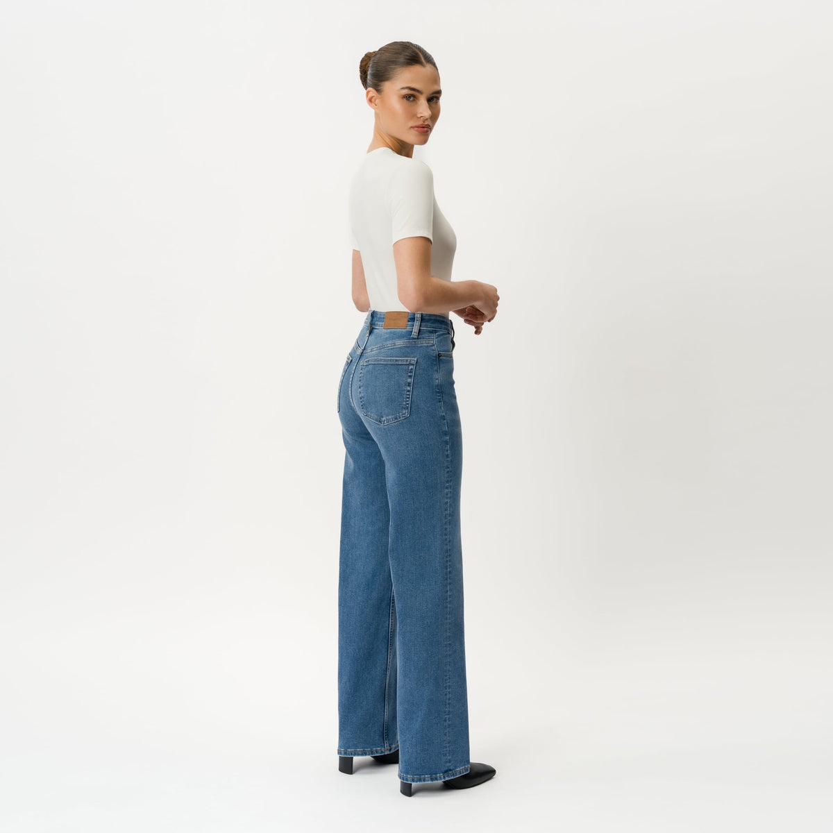 Luna | Vaqueros Wide Leg Elásticos Talle Alto