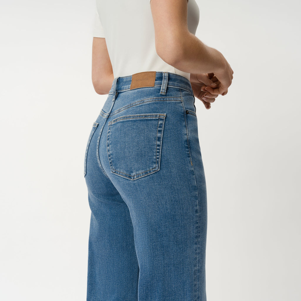 Luna | Vaqueros Wide Leg Elásticos Talle Alto