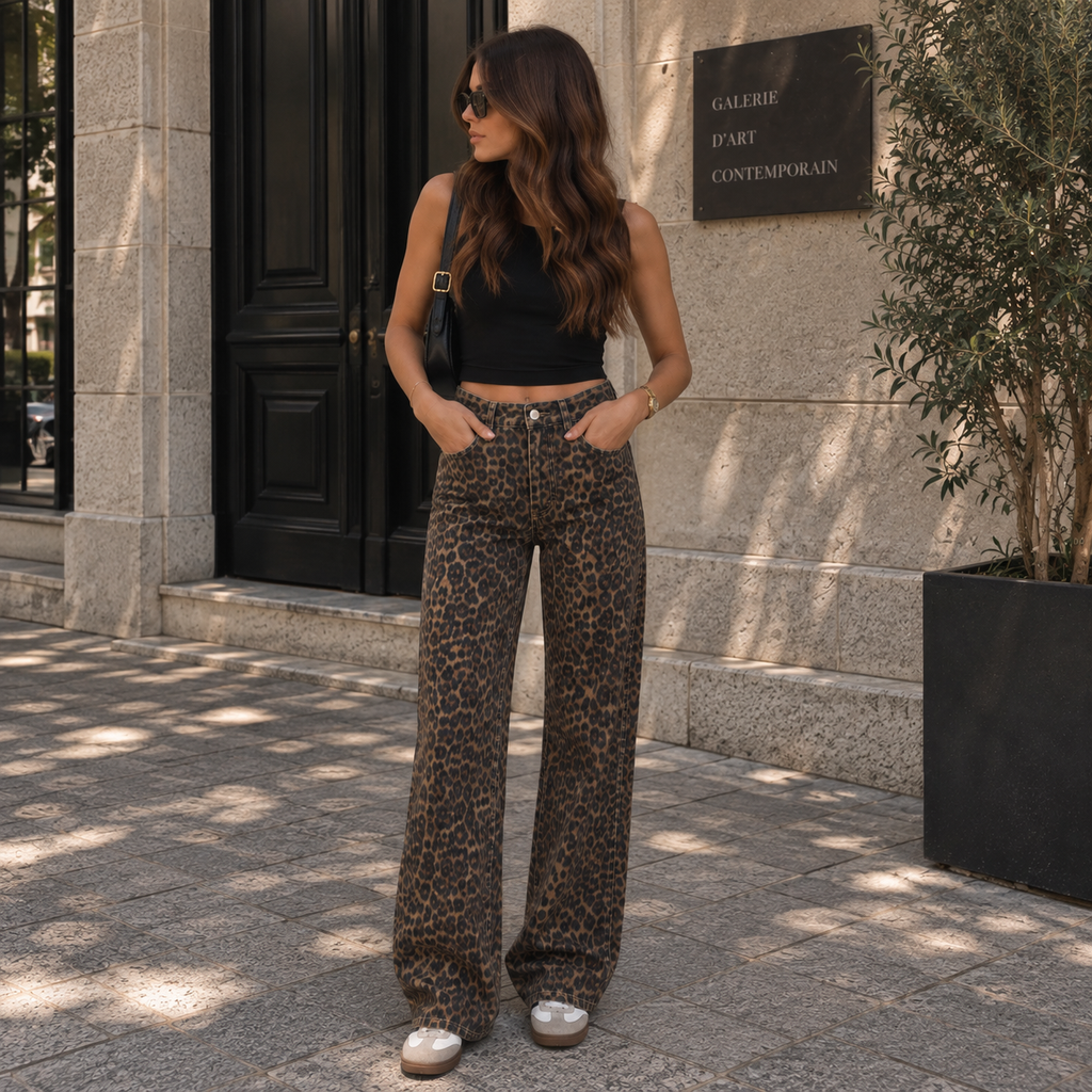 Vivienne | Vaqueros Leopardo Wide Leg