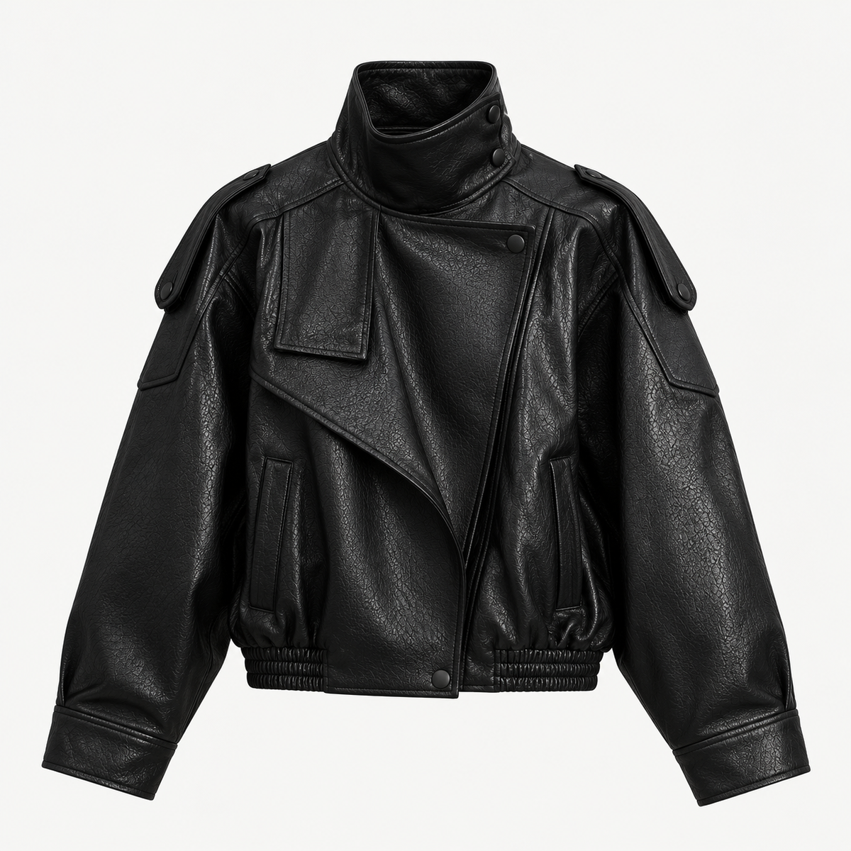 Noire Chaqueta Oversize de Polipiel