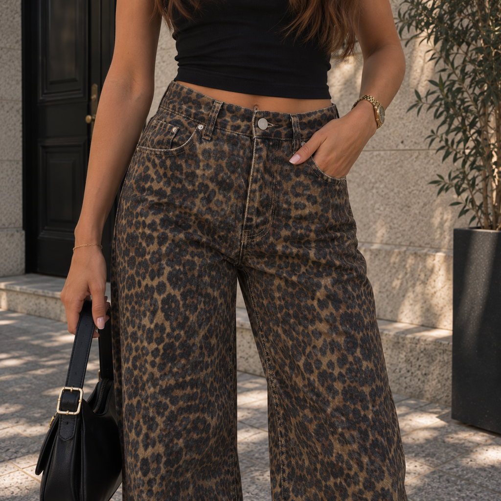 Vivienne | Vaqueros Leopardo Wide Leg