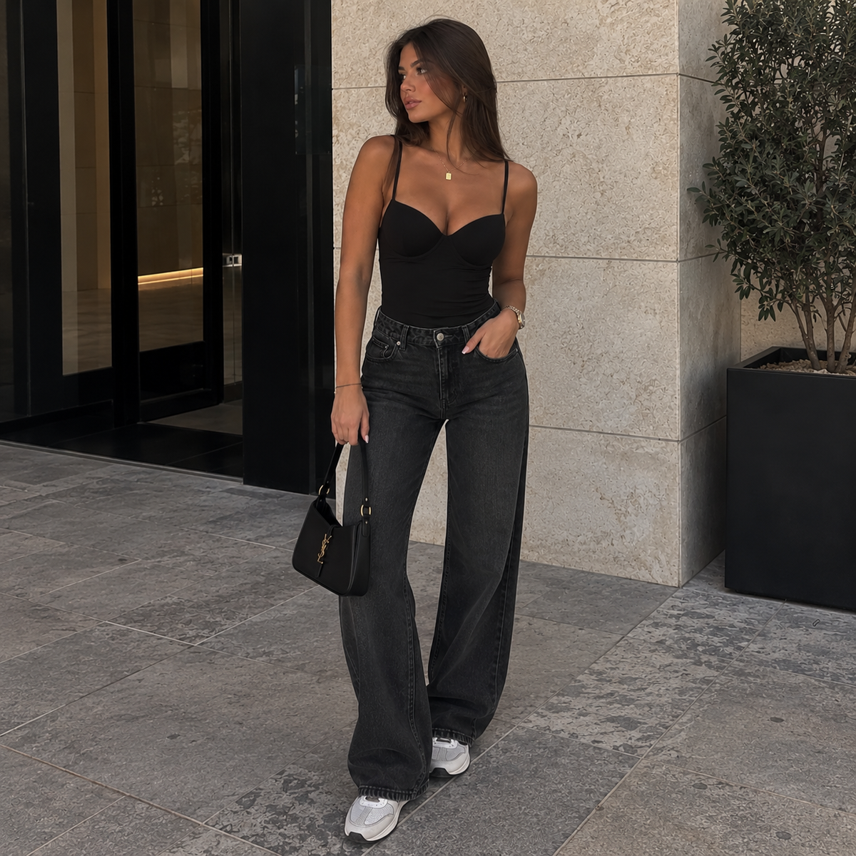 Top Corsé Marrón | Camisola Ajustada con Espalda Descubierta