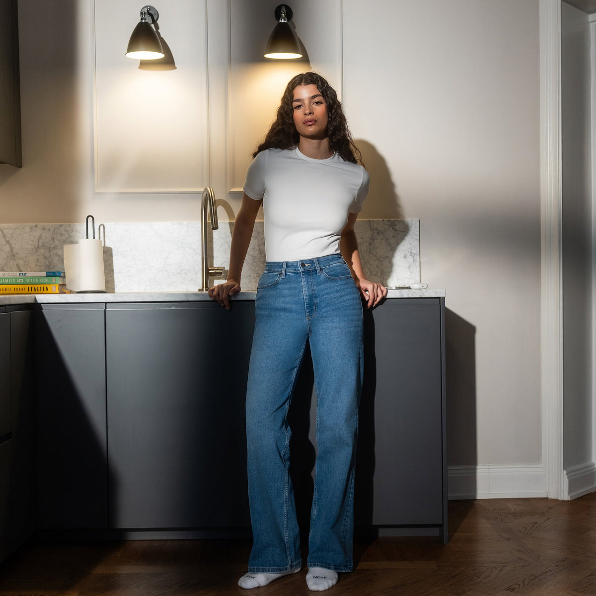 Luna | Vaqueros Wide Leg Elásticos Talle Alto
