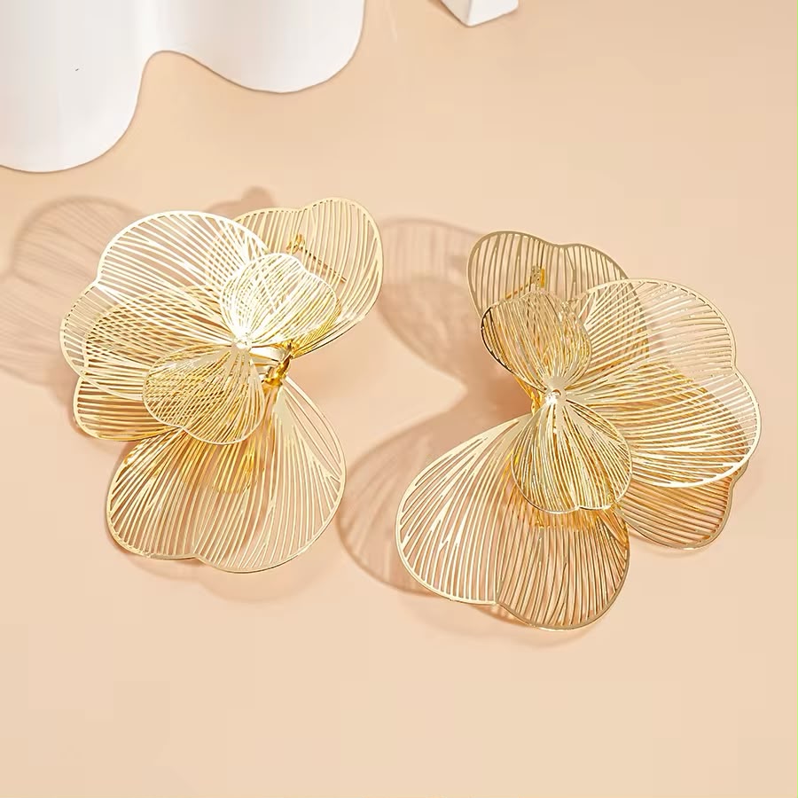 Anna | Pendientes de flor dorados