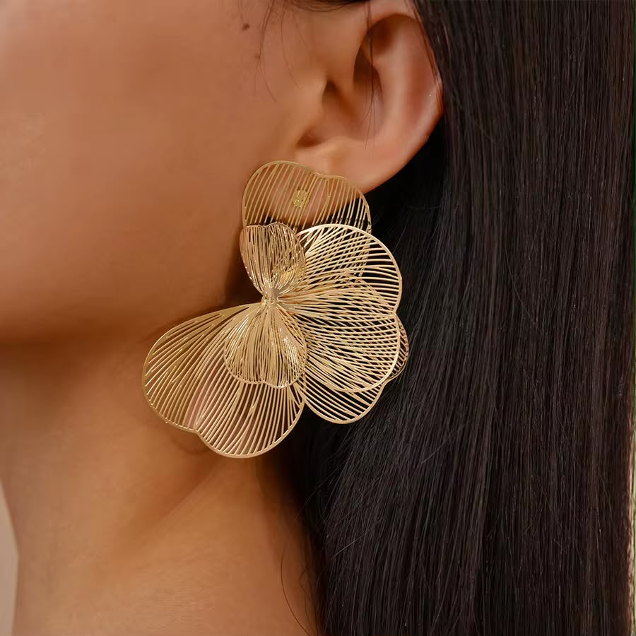 Anna | Pendientes de flor dorados