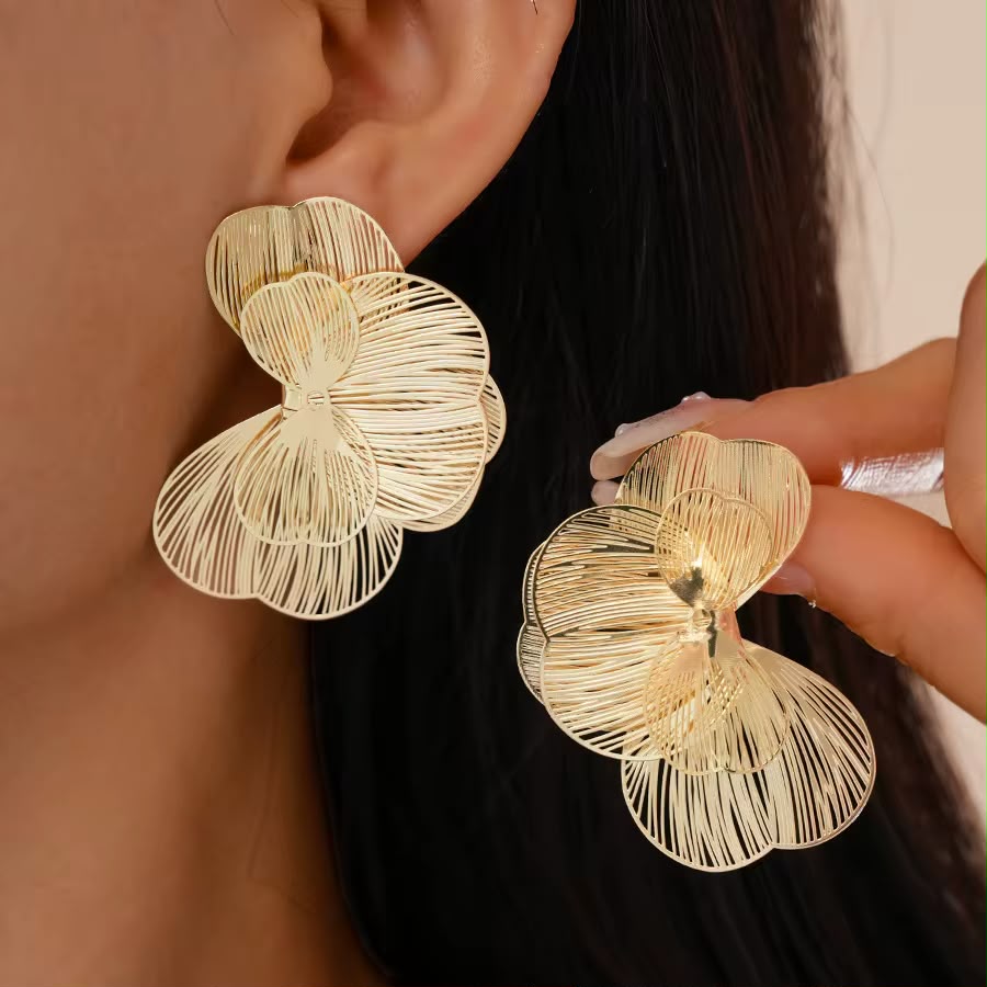 Anna | Pendientes de flor dorados