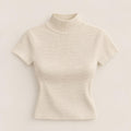 Jersey Sofía cuello alto canale color crema