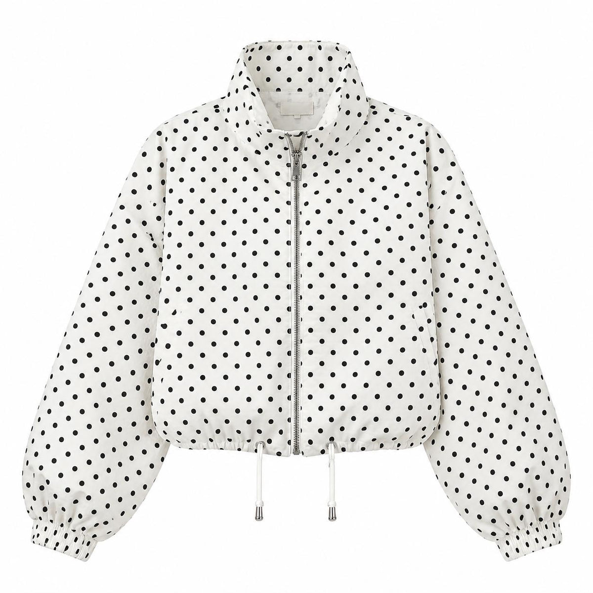 Alexandra | Chaqueta bomber de lunares con cuello alto