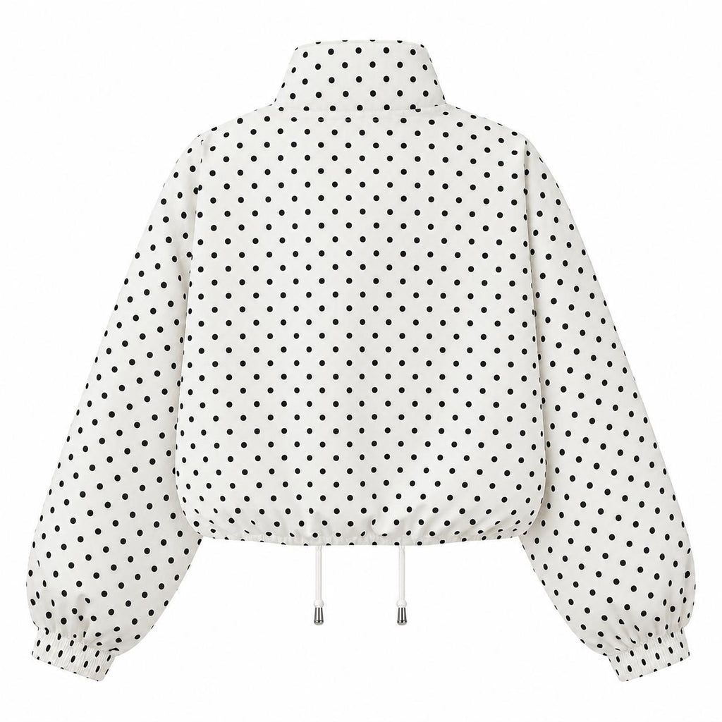 Alexandra | Chaqueta bomber de lunares con cuello alto