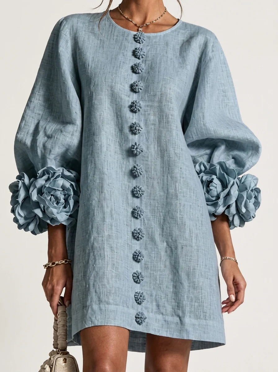 Sara | Vestido con flores en relieve