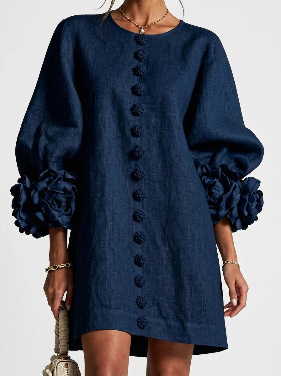 Sara | Vestido con flores en relieve