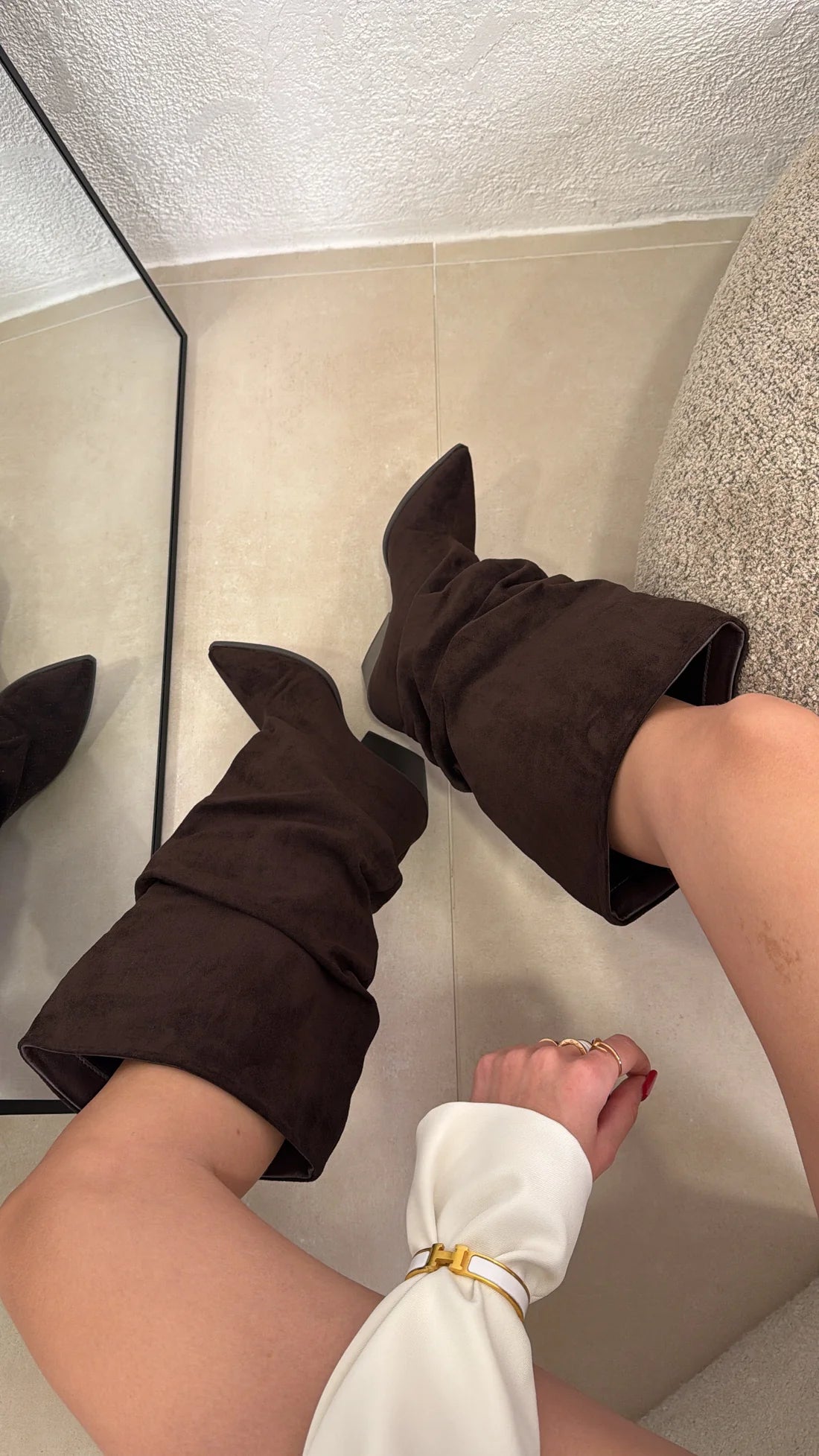 Juliette | Botas camperas de efecto ante