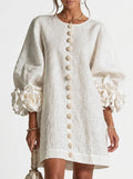 Sara | Vestido con flores en relieve