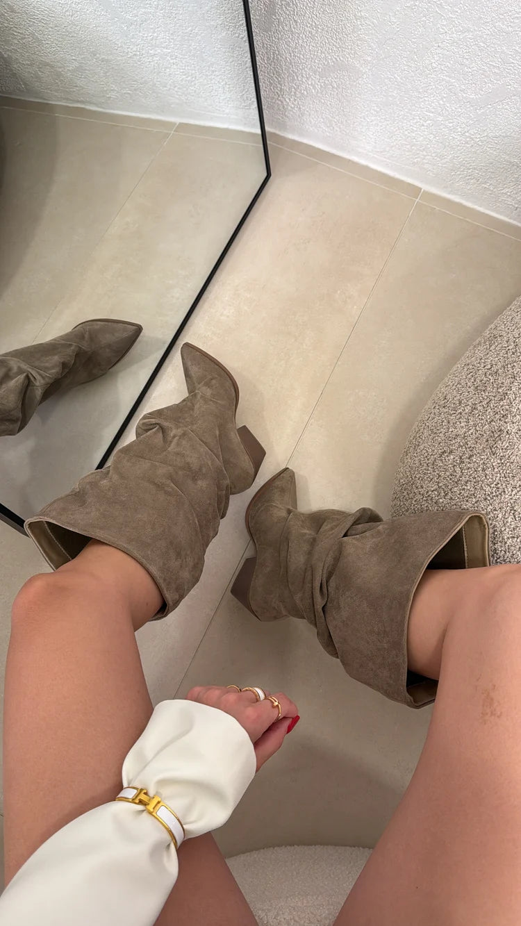Juliette | Botas camperas de efecto ante