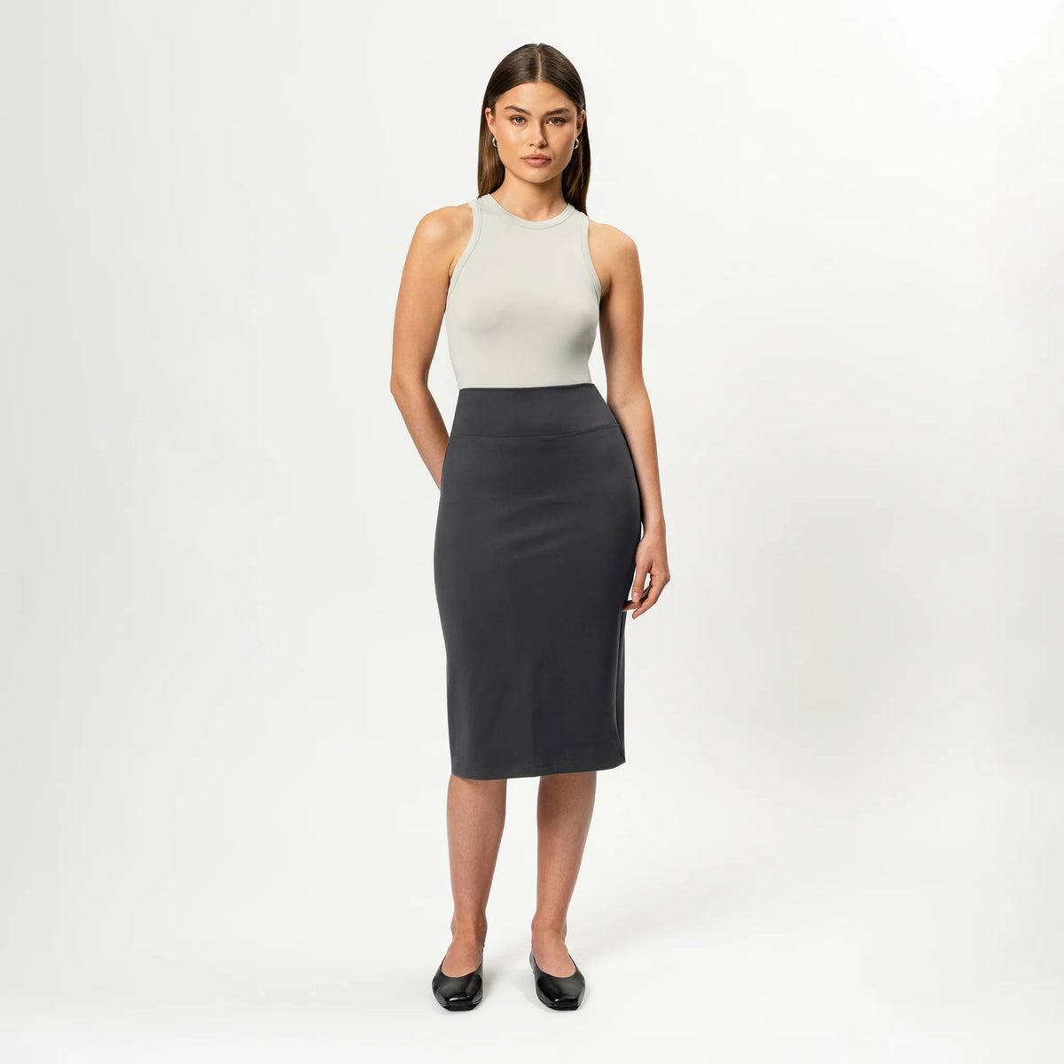 Sofia | Falda Media de Vestir Gris
