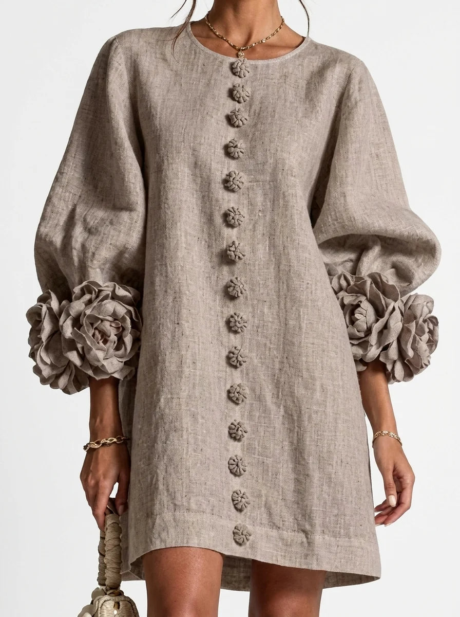 Sara | Vestido con flores en relieve