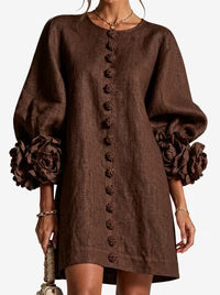 Sara | Vestido con flores en relieve