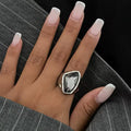 Giulia | Anillo ajustable con cristal gris